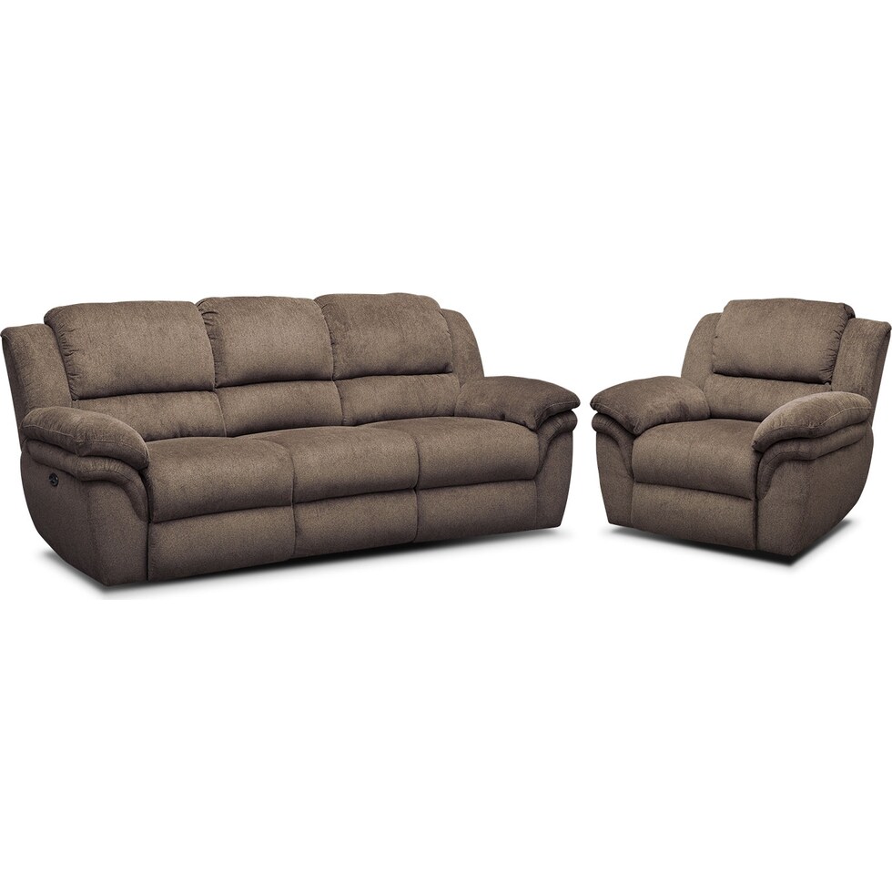 aldo dark brown  pc power reclining living room   