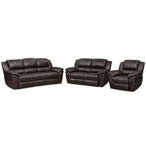 aldo dark brown  pc manual reclining living room   