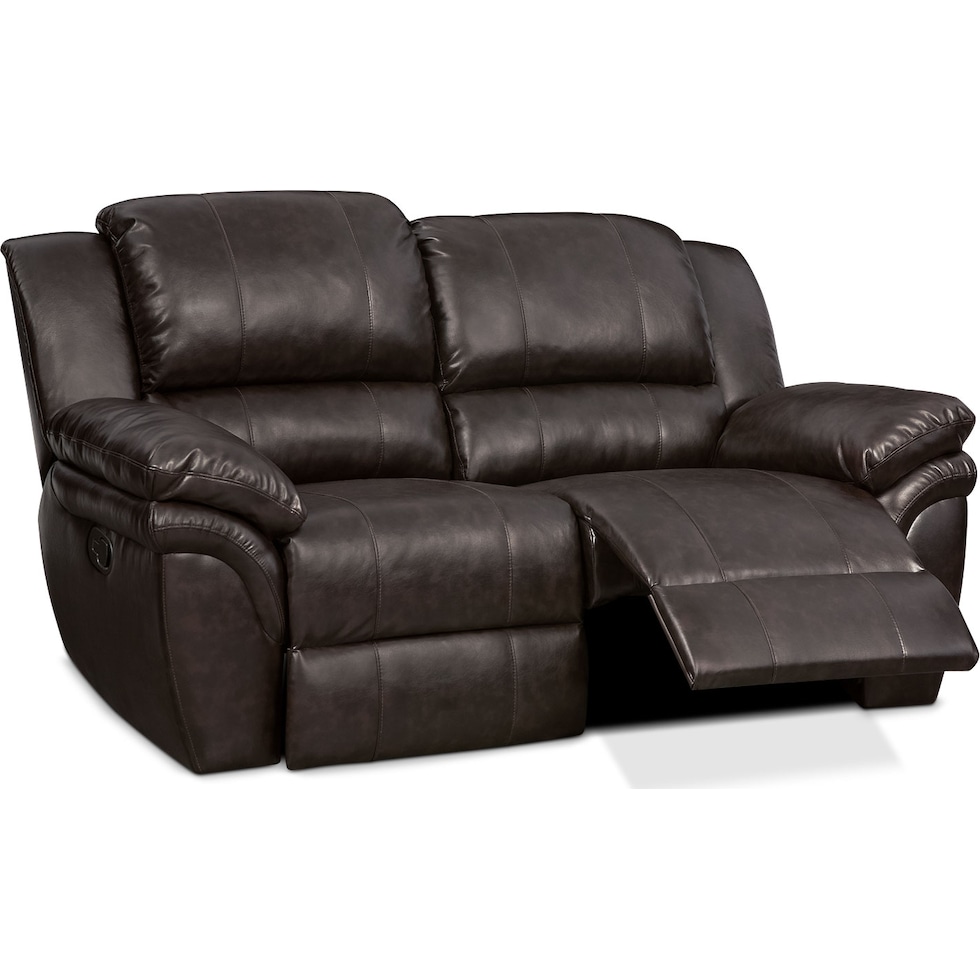 aldo dark brown manual reclining loveseat   