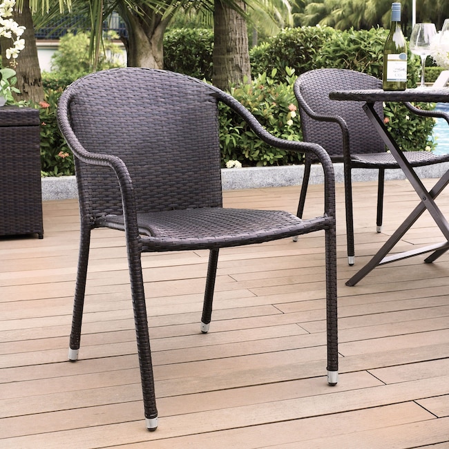 Outdoor Furniture - Aldo Set of 4 Stackable Outdoor Arm Chairs