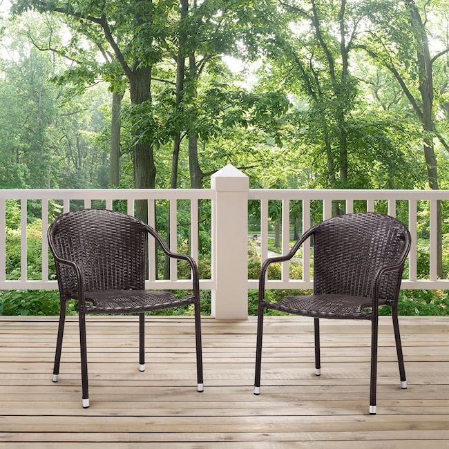 Outdoor Furniture - Aldo Set of 2 Stackable Outdoor Arm Chairs