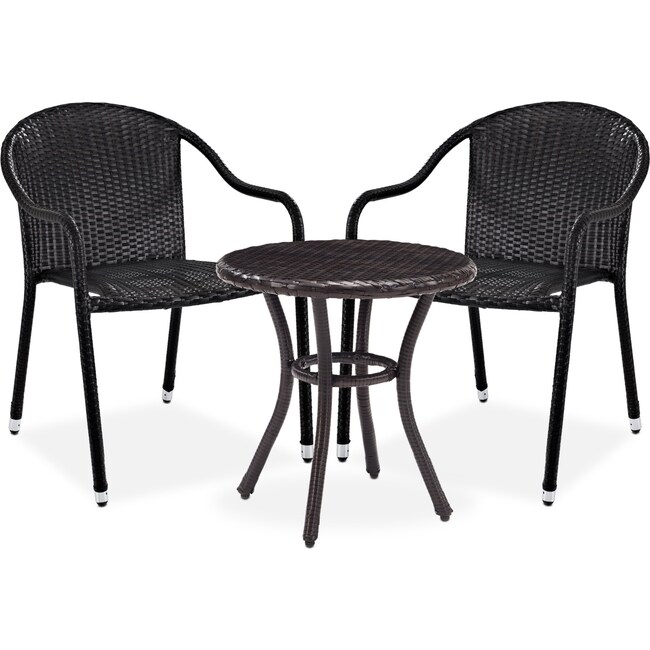 Outdoor Furniture - Aldo Outdoor Café Table and 2 Arm Chairs