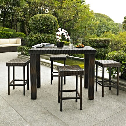 Aldo Outdoor Counter Height Dining Table And 4 Stools American Signature Furniture Aldo Outdoor Counter Height Dining, Outdoor Counter Height Table