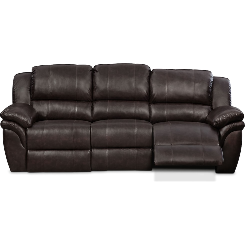 aldo dark brown power reclining sofa   