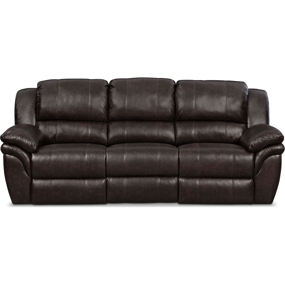 aldo dark brown power reclining sofa   
