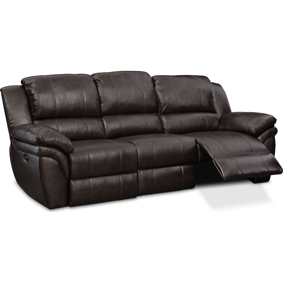 aldo dark brown power reclining sofa   