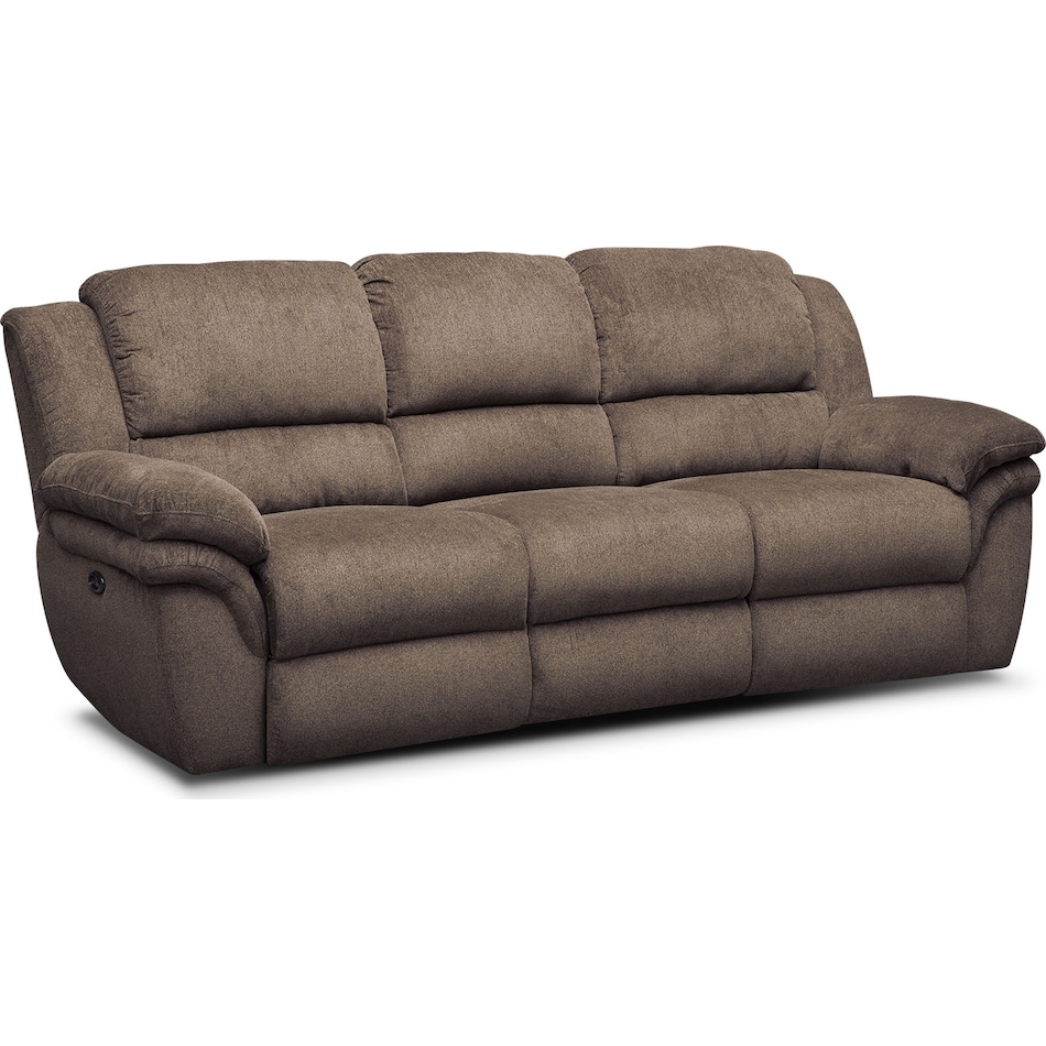 aldo dark brown power reclining sofa   
