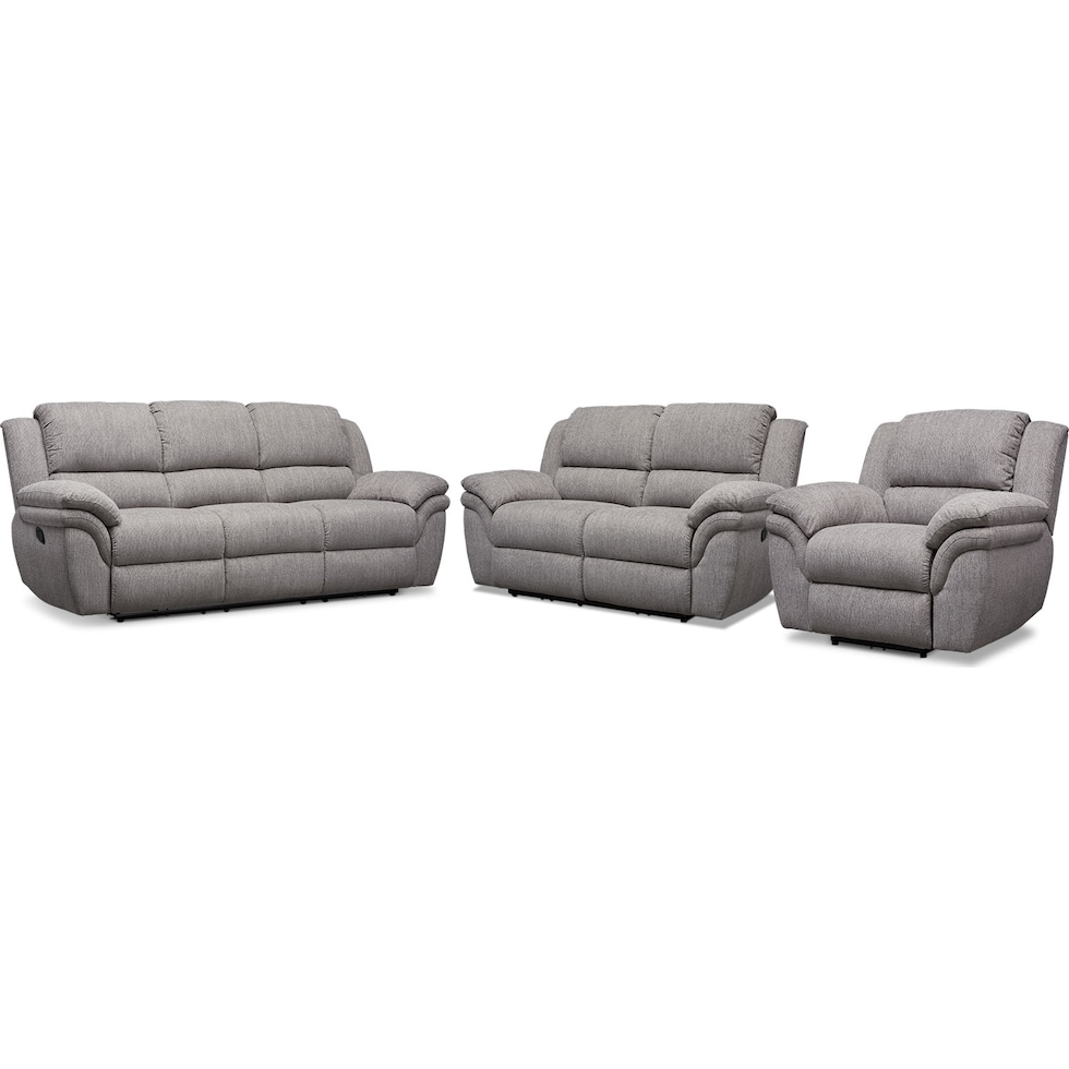 aldo gray  pc manual reclining living room   