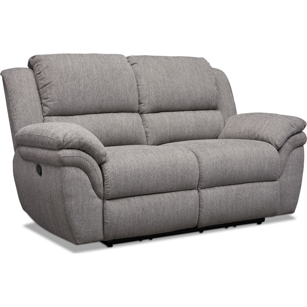 aldo gray manual reclining loveseat   
