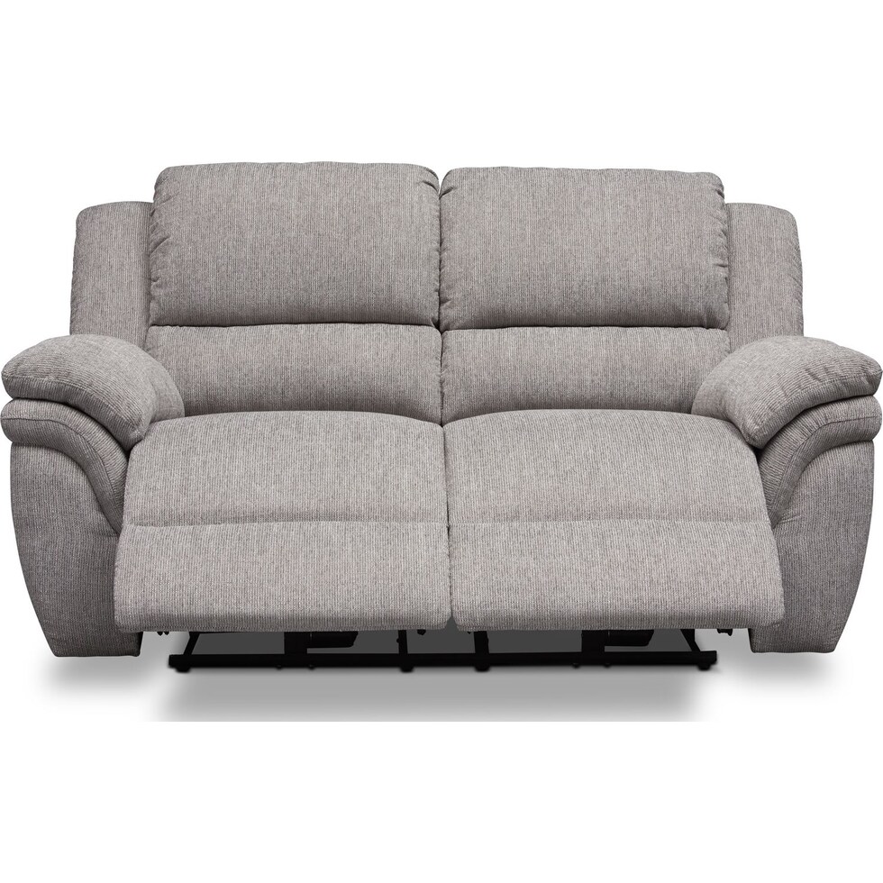 aldo gray manual reclining loveseat   