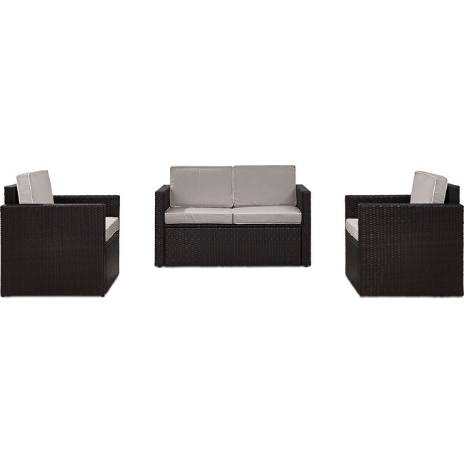 Outdoor Furniture - Aldo Outdoor Loveseat and 2 Chairs Set