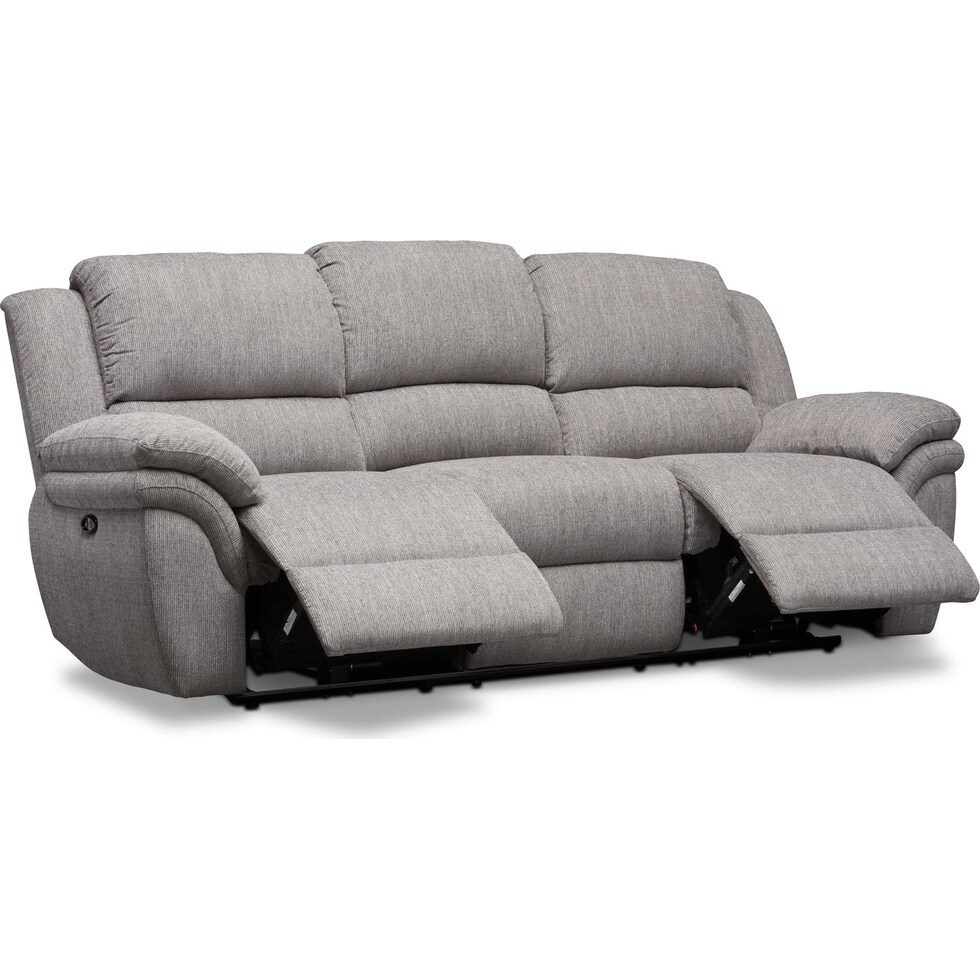 aldo gray power reclining sofa   