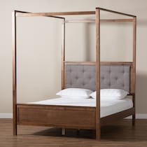 alejandra gray walnut queen bed   