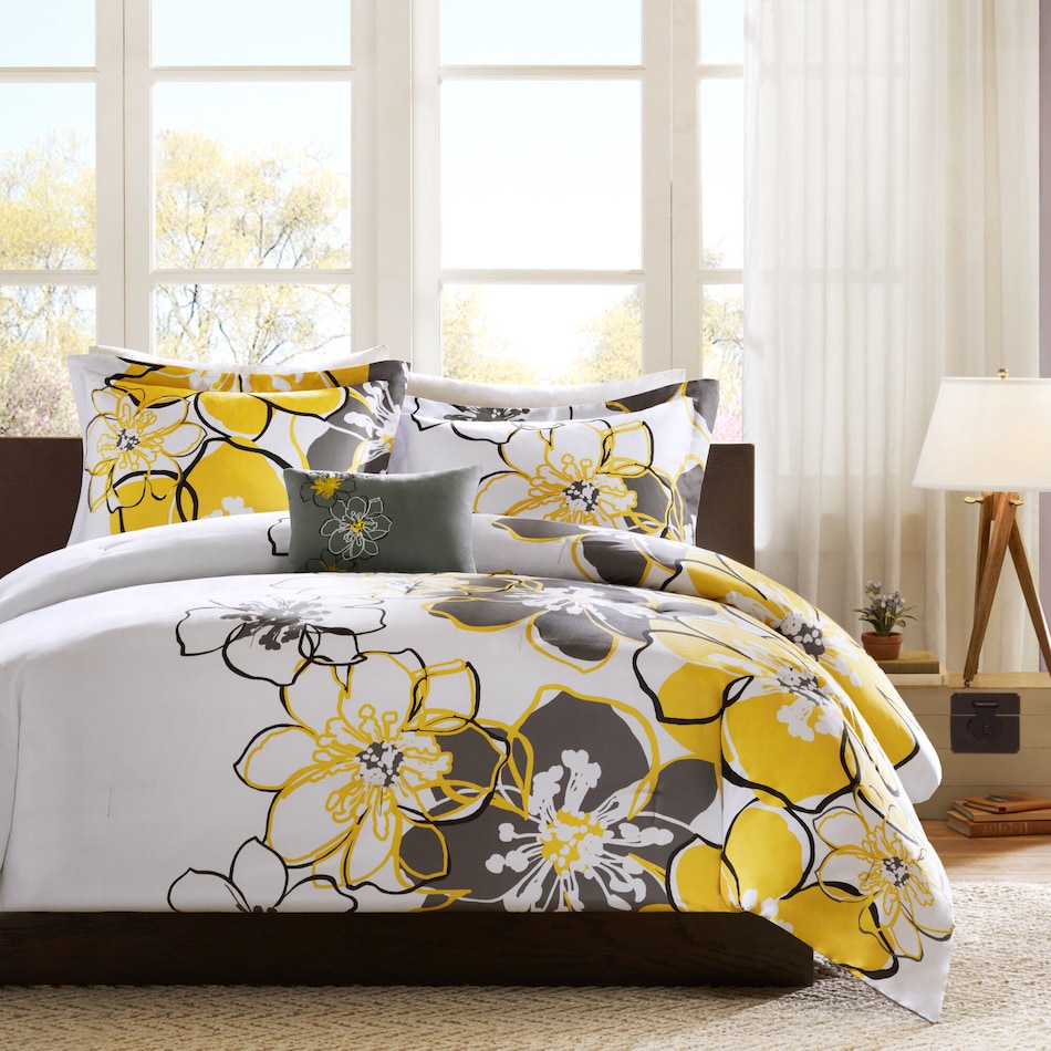 alena yellow full queen bedding set   