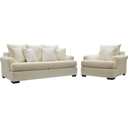 Alex Sofa and Chair Set - Ivory