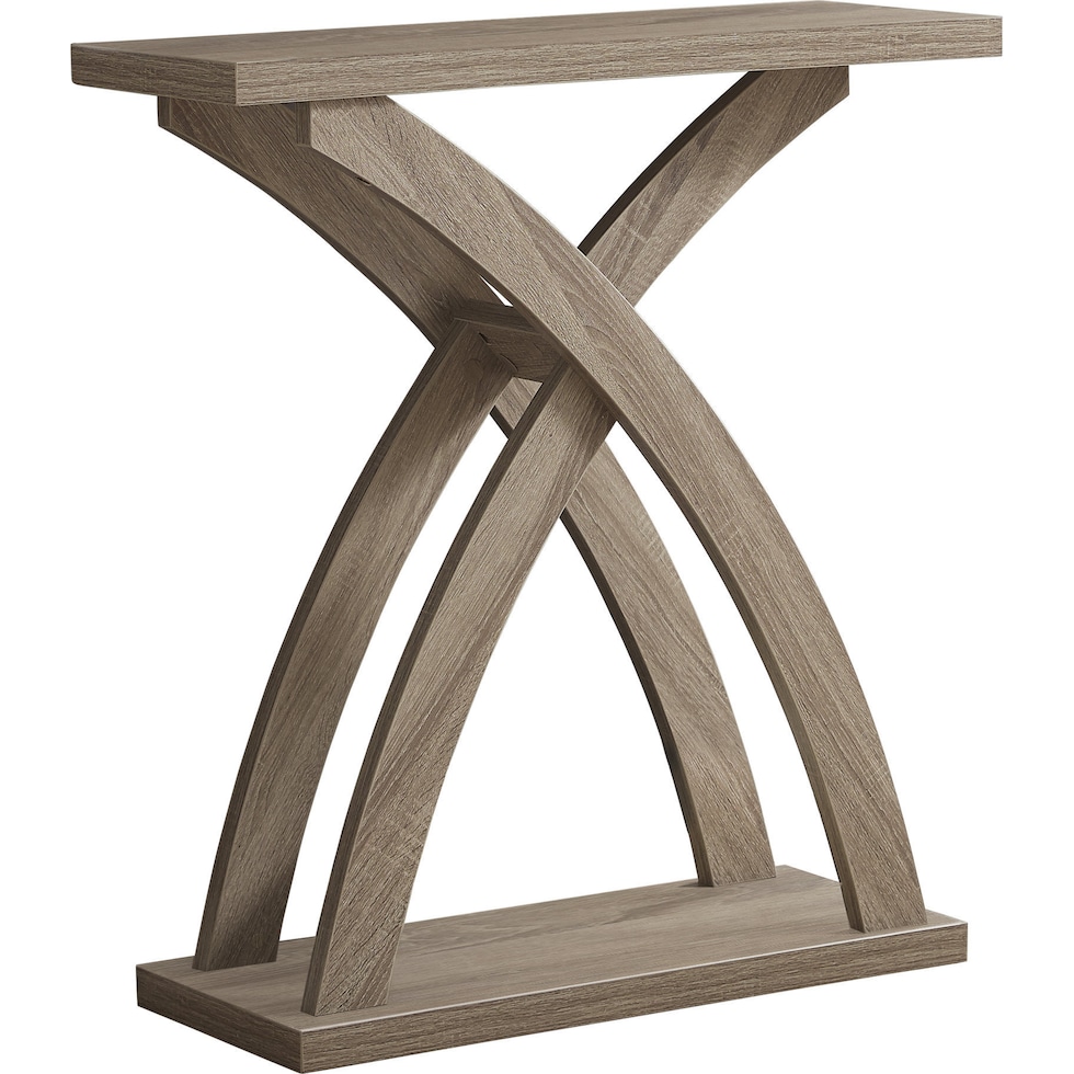 alexander light brown console table   