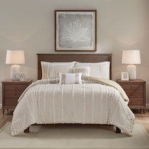 alexis light brown full queen bedding set   