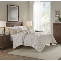 alexis light brown king bedding set   