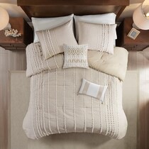alexis light brown king bedding set   