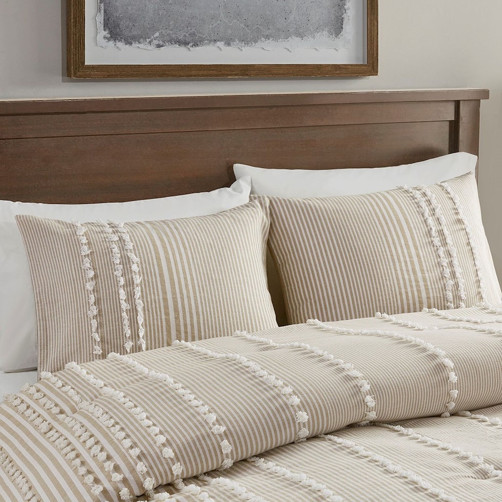 alexis light brown king bedding set   