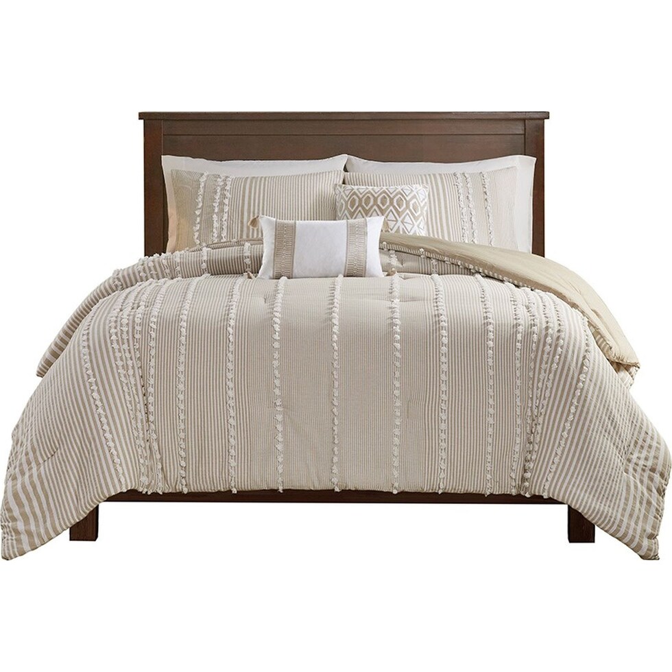 alexis light brown king bedding set   
