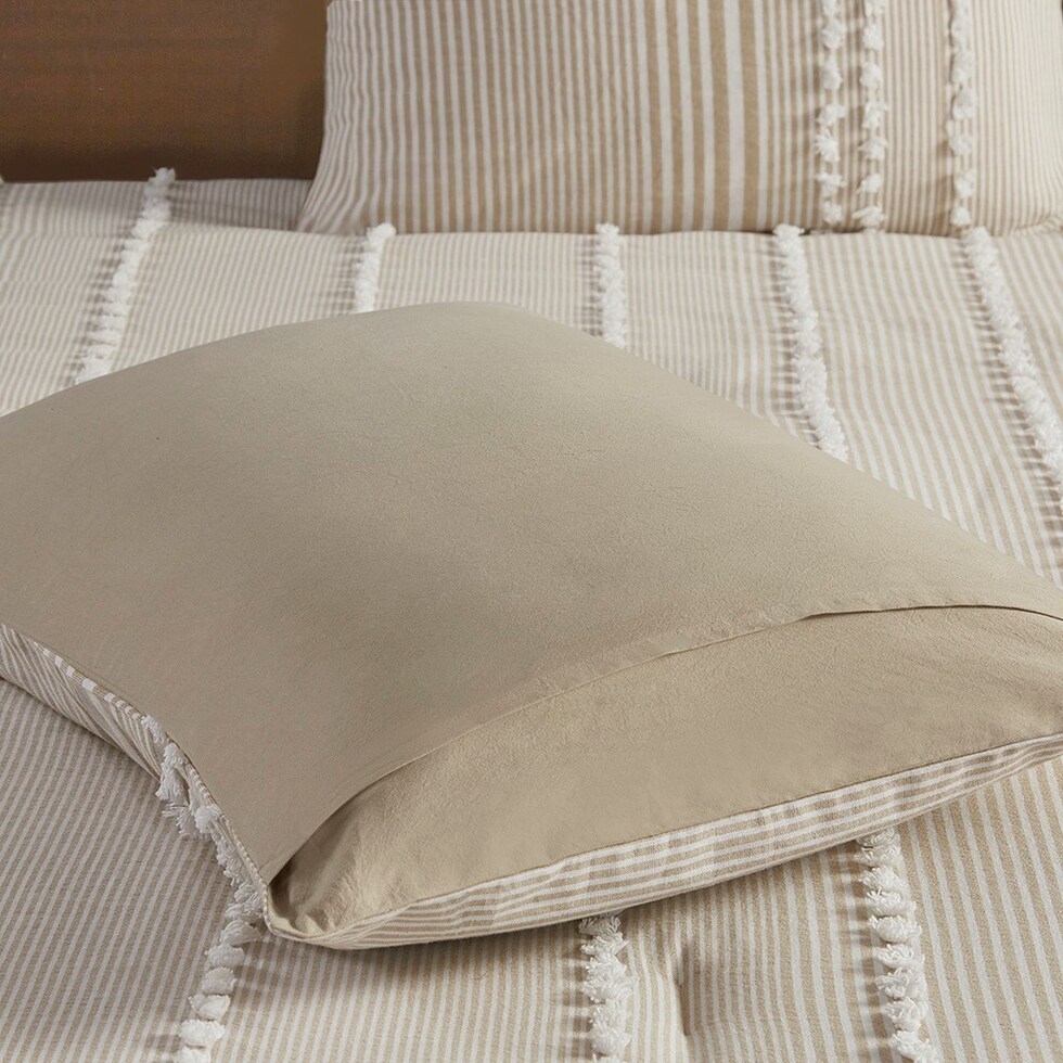 alexis light brown king bedding set   