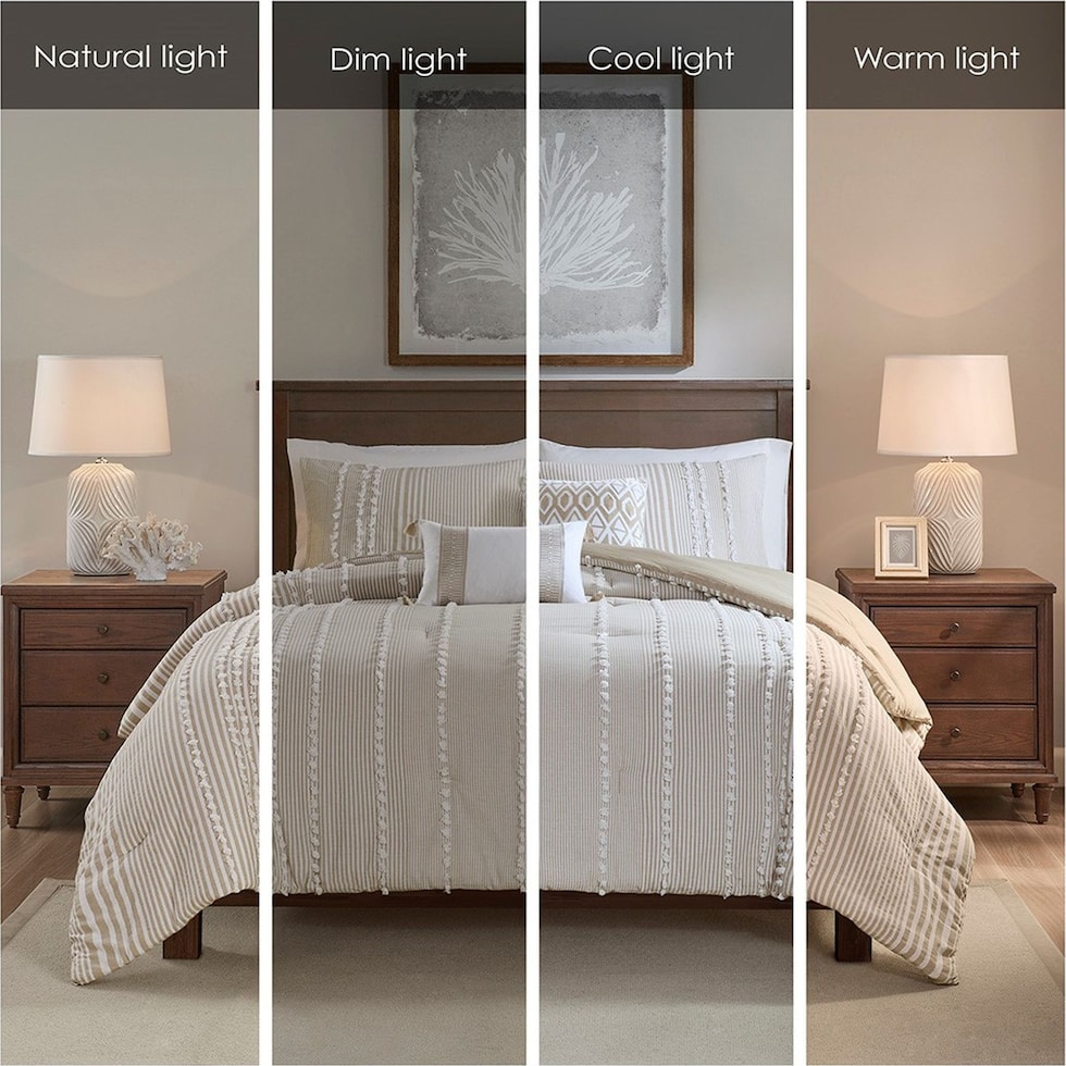 alexis light brown king bedding set   