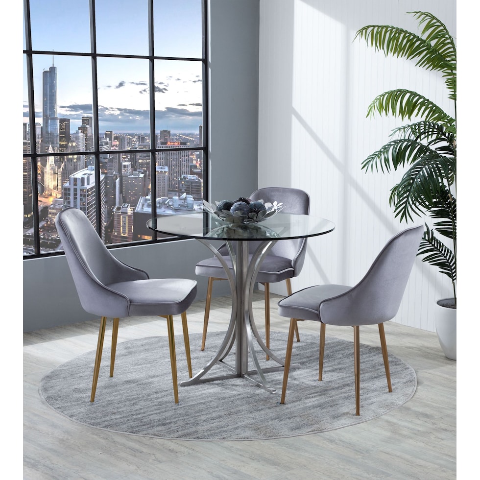 ali silver dining chair   