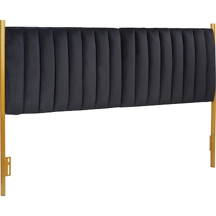 Alicia King Headboard - Gold/Black Velvet