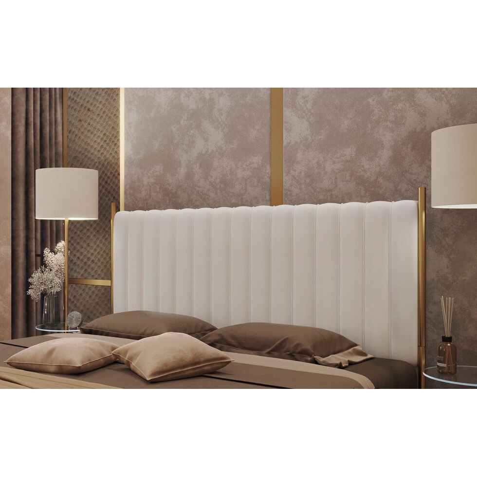 alicia white king headboard   