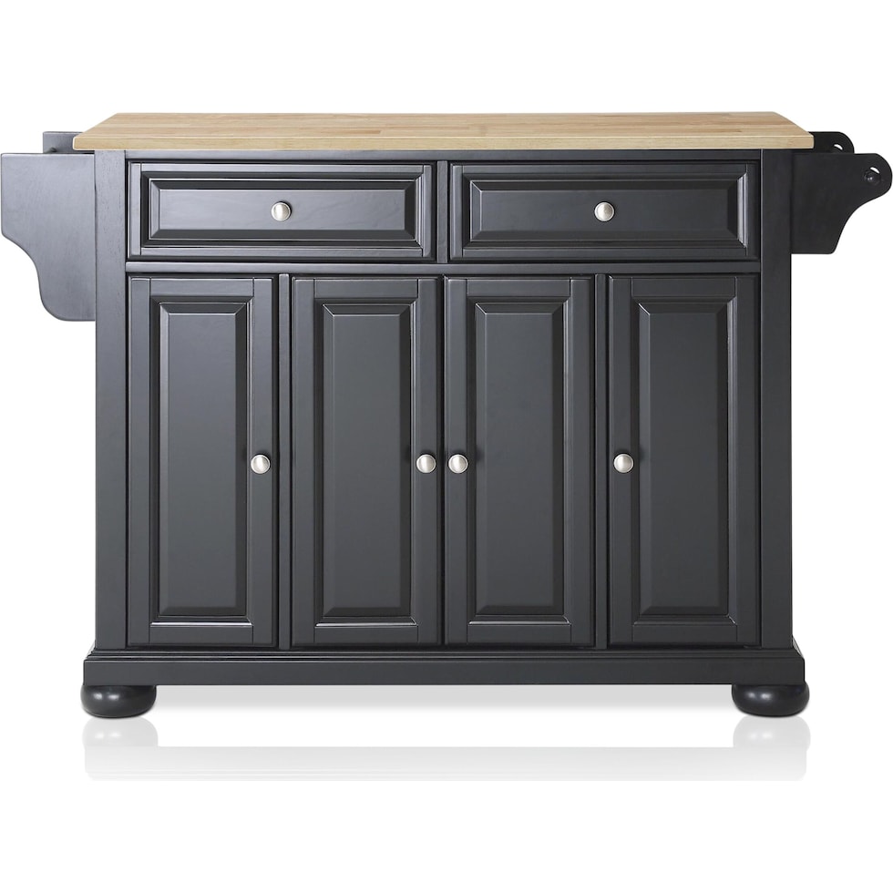 alina black kitchen island   