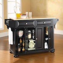 alina black kitchen island   