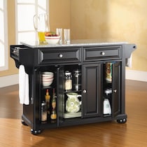 alina black kitchen island   