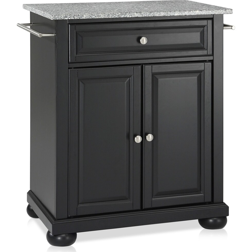 alina black kitchen island   