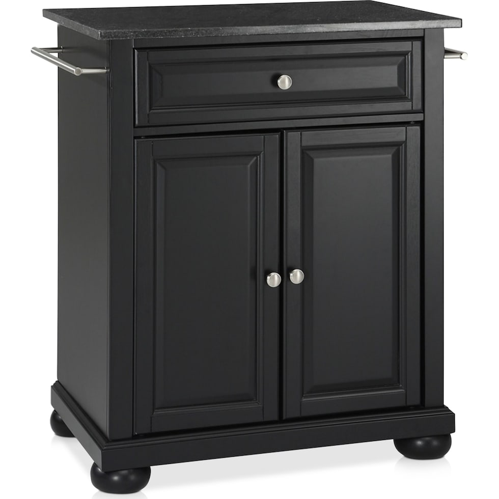 alina black kitchen island   