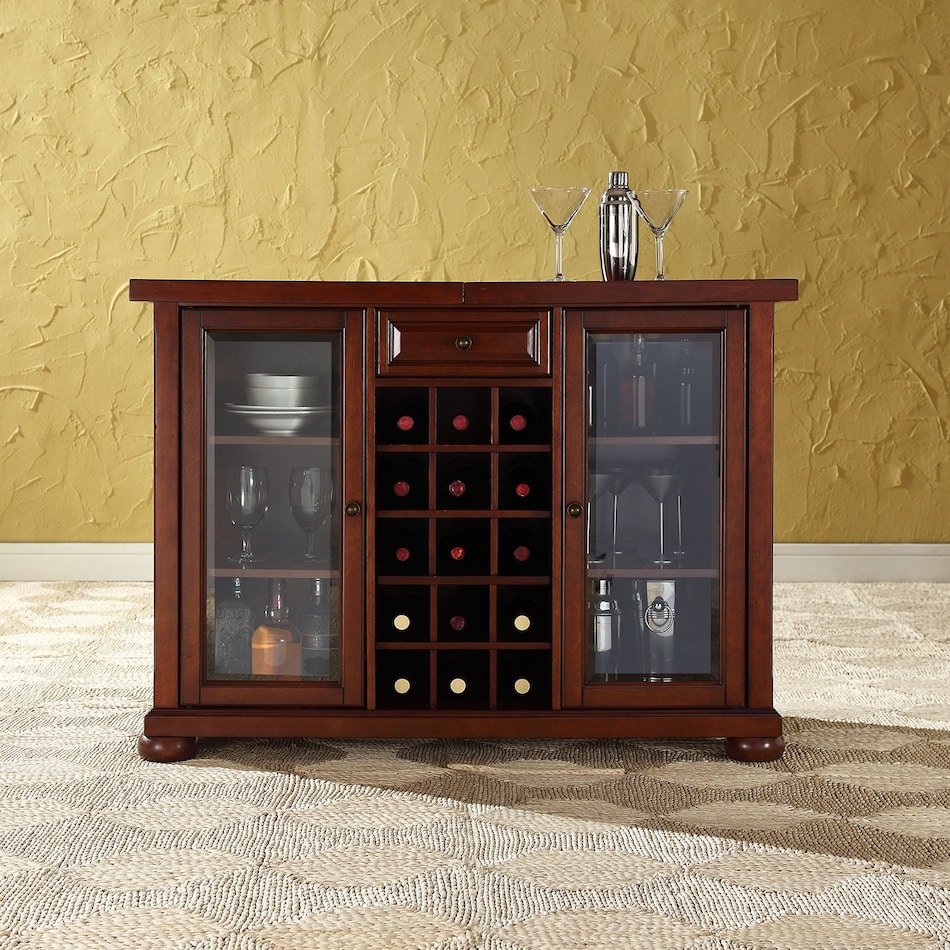 alina dark brown bar cabinet   