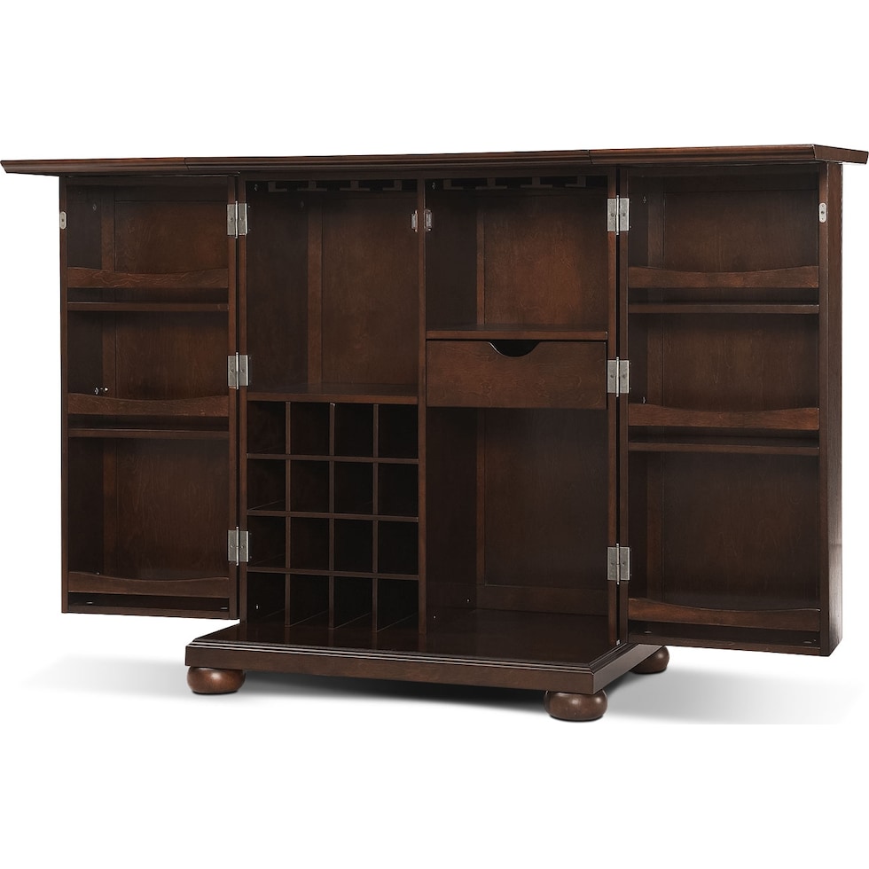 alina dark brown bar cabinet   