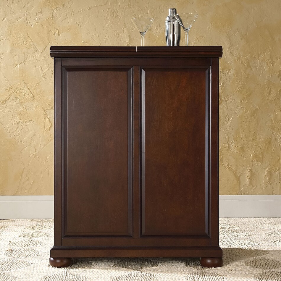 alina dark brown bar cabinet   