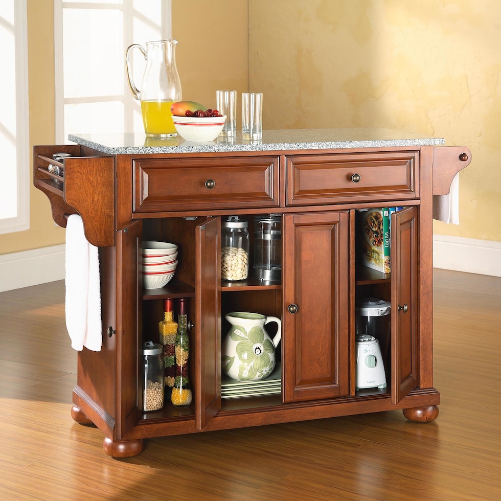 alina dark brown kitchen island   