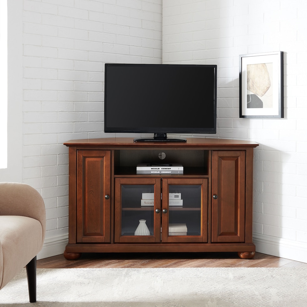 alina dark brown tv stand   