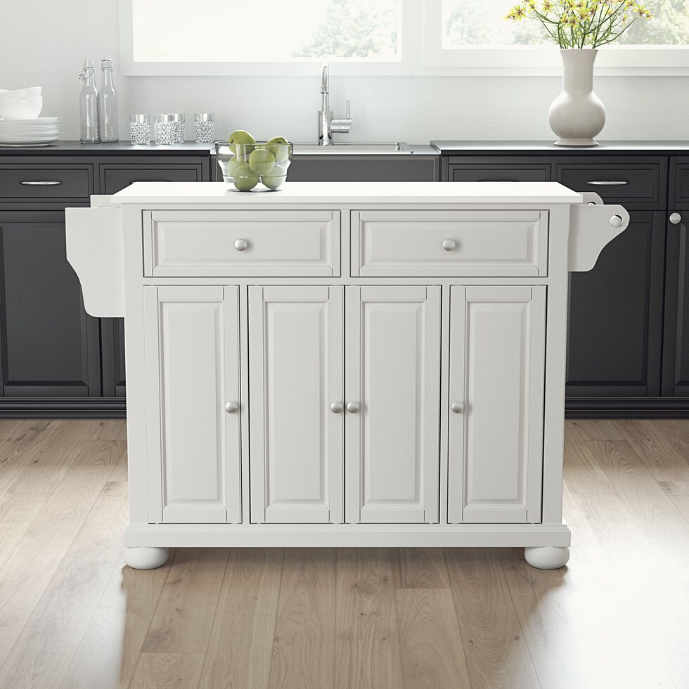 alina white kitchen island   
