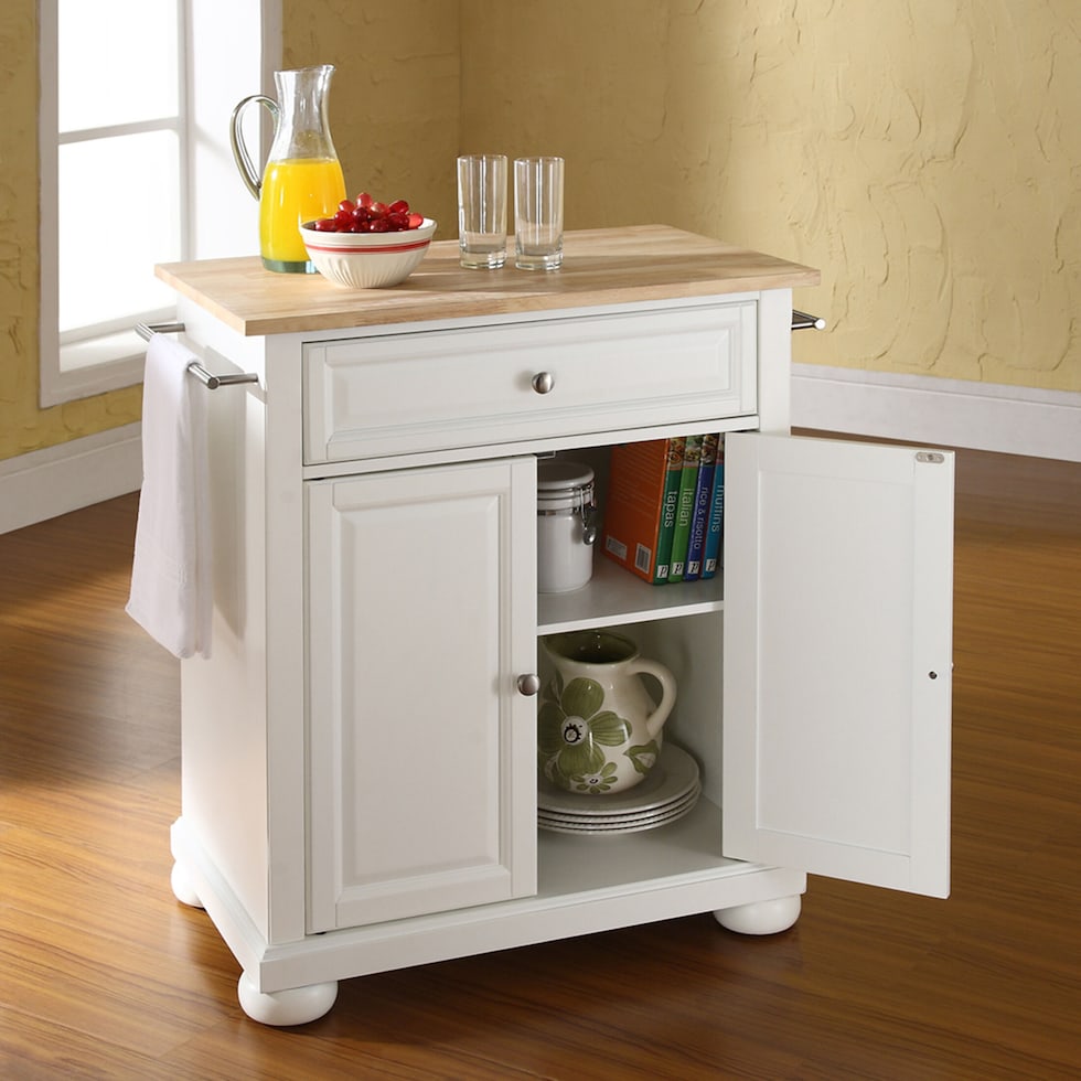 alina white kitchen island   