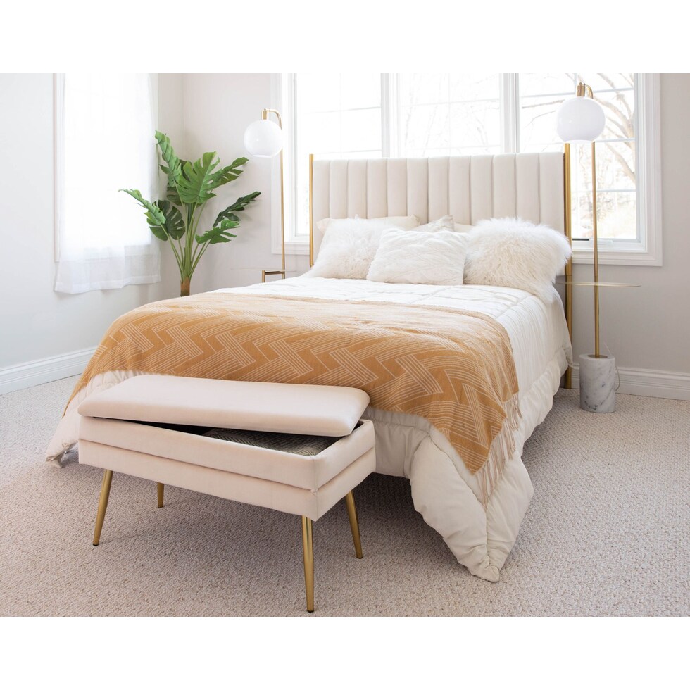 alistair gold cream bench   