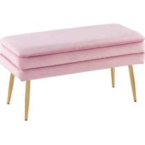 alistair gold pink storage bench   