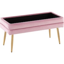 alistair gold pink storage bench   
