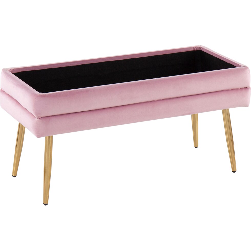 alistair gold pink storage bench   