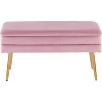 alistair gold pink storage bench   