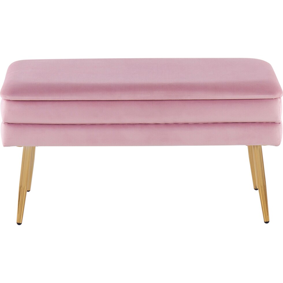 alistair gold pink storage bench   