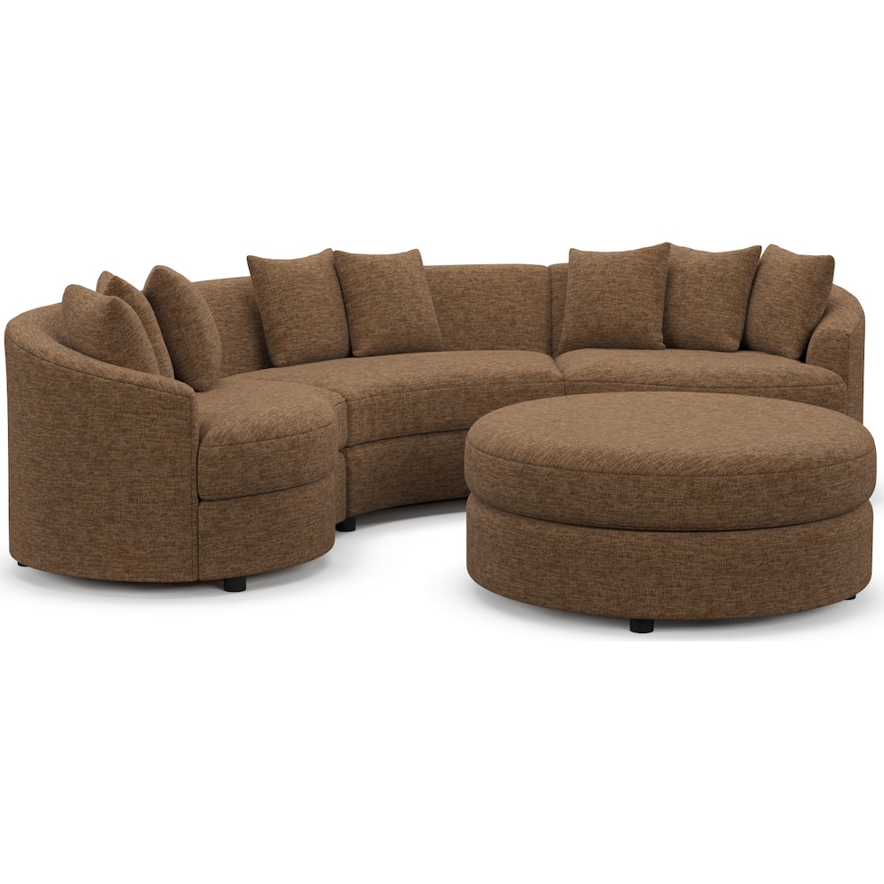 allegra dark brown sectional   