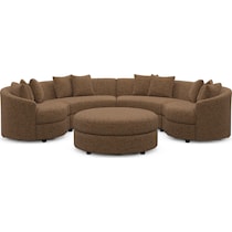 allegra dark brown sectional   